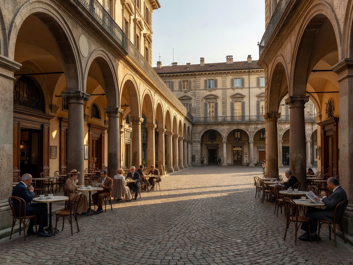 Historic piazza in Turin with grand porticoes and traditional cafes